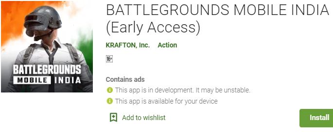 Steps to Download Battlegrounds Mobile India from Play Store using BGMI Early Access Beta Link