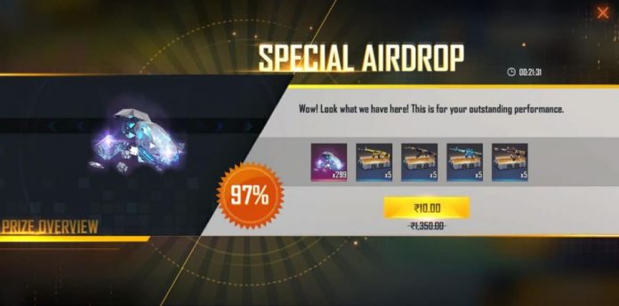 Free Fire 10rs airdrop : Free Fire 10 rs special airdrop top up