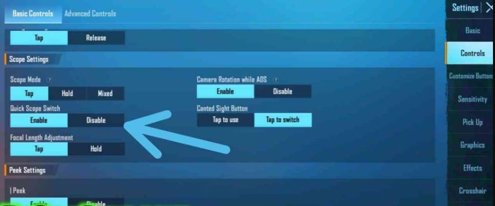 how to enable quick scope in BGMI / PUBG MOBILE : quick scope setting in BGMI / PUBG Mobile 2022.